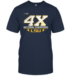 LSU Tigers 4 Time Football National Champions Reverse T-Shirt - KnowlegdeTee