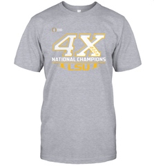 LSU Tigers 4 Time Football National Champions Reverse T-Shirt - KnowlegdeTee