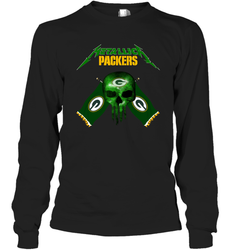 Metallica Green Bay Packers Skull Flag Long Sleeve T-Shirt - KnowlegdeTee