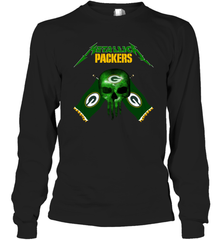 Metallica Green Bay Packers Skull Flag Long Sleeve T-Shirt - KnowlegdeTee