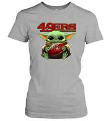Baby Yoda Loves The San Francisco 49ers Star Wars NFL Shirts Women's T-Shirt - KnowlegdeTee