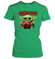 Baby Yoda Loves The San Francisco 49ers Star Wars NFL Shirts Women's T-Shirt - KnowlegdeTee