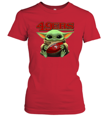 Baby Yoda Loves The San Francisco 49ers Star Wars NFL Shirts Women's T-Shirt - KnowlegdeTee