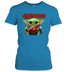 Baby Yoda Loves The San Francisco 49ers Star Wars NFL Shirts Women's T-Shirt - KnowlegdeTee