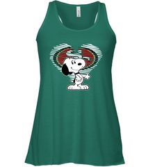 I Love San Francisco 49ers Snoopy In My Heart Fan Racerback Tank - KnowlegdeTee