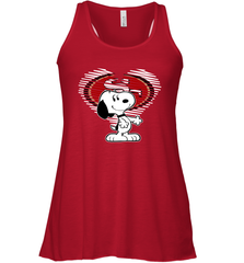 I Love San Francisco 49ers Snoopy In My Heart Fan Racerback Tank - KnowlegdeTee