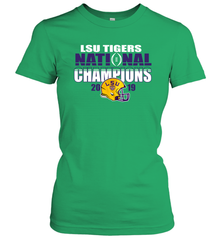 LSU Tigers Blue 84 College Football Playoff 2019 National Champions Glistening Women's T-Shirt - KnowlegdeTee