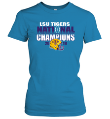 LSU Tigers Blue 84 College Football Playoff 2019 National Champions Glistening Women's T-Shirt - KnowlegdeTee