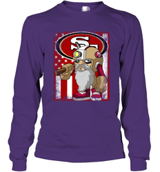 San Francisco 49ers Mascot USA Flag Long Sleeve T-Shirt - KnowlegdeTee