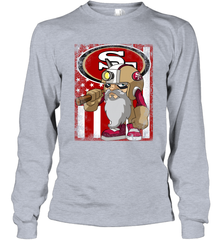 San Francisco 49ers Mascot USA Flag Long Sleeve T-Shirt - KnowlegdeTee
