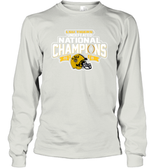 LSU Tigers Blue 84 College Football Playoff 2019 National Champions Dyed Football Long Sleeve T-Shirt - KnowlegdeTee