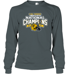 LSU Tigers Blue 84 College Football Playoff 2019 National Champions Dyed Football Long Sleeve T-Shirt - KnowlegdeTee