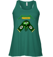 Metallica Green Bay Packers Skull Flag Racerback Tank - KnowlegdeTee