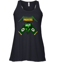Metallica Green Bay Packers Skull Flag Racerback Tank - KnowlegdeTee