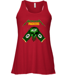 Metallica Green Bay Packers Skull Flag Racerback Tank - KnowlegdeTee