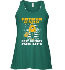 Green Bay Packers Best Dad ever Father And Son Best Friends For Life Racerback Tank - KnowlegdeTee