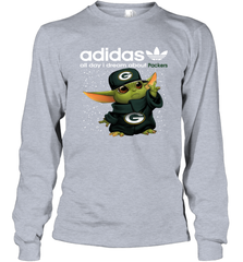 Baby Yoda Adidas All Day I Dream About Green Bay Packers NFL Shirts Long Sleeve T-Shirt - KnowlegdeTee