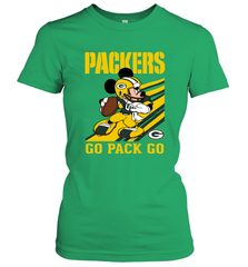 Green Bay Packers Slogan Go Pack Go Mickey Mouse NFL Shirts Women's T-Shirt - KnowlegdeTee