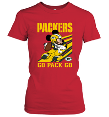 Green Bay Packers Slogan Go Pack Go Mickey Mouse NFL Shirts Women's T-Shirt - KnowlegdeTee